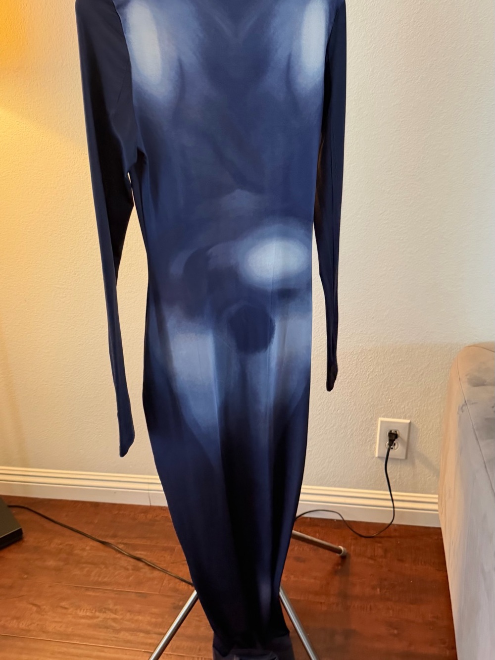 Long Sleeve Navy Blue Bodycon Dress